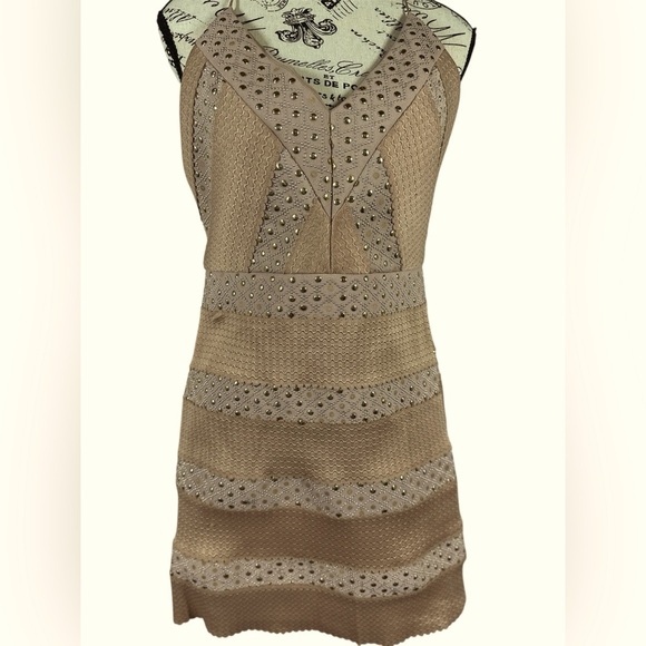 TOP SHOP PLUNGE STUDDED DETAIL MINI DRESS sz 6 - Picture 1 of 8